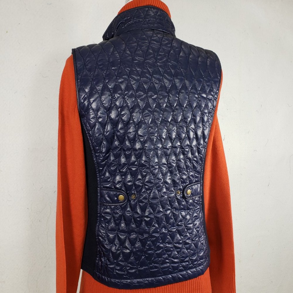 Talbots Navy Blue Quilted Snap-Front Vest, Small - Picture 5 of 10